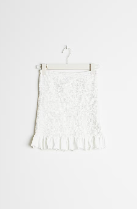 Nelma Smock Skirt White