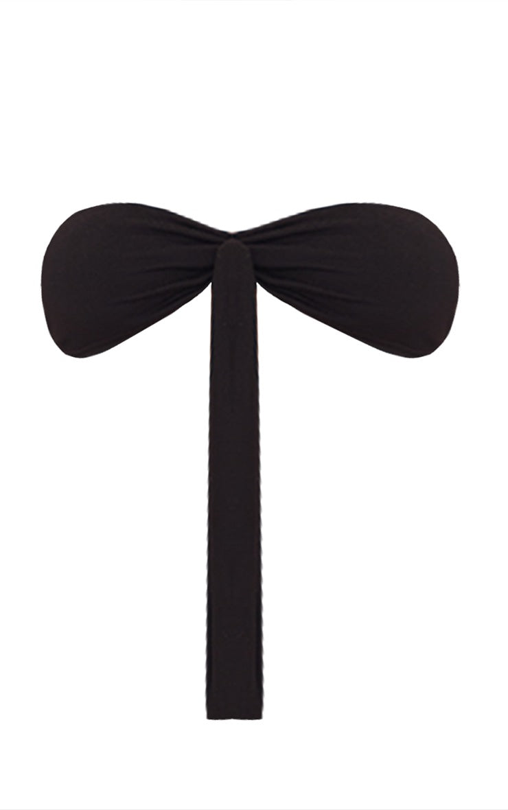 Black Jersey Tie Front Bralet