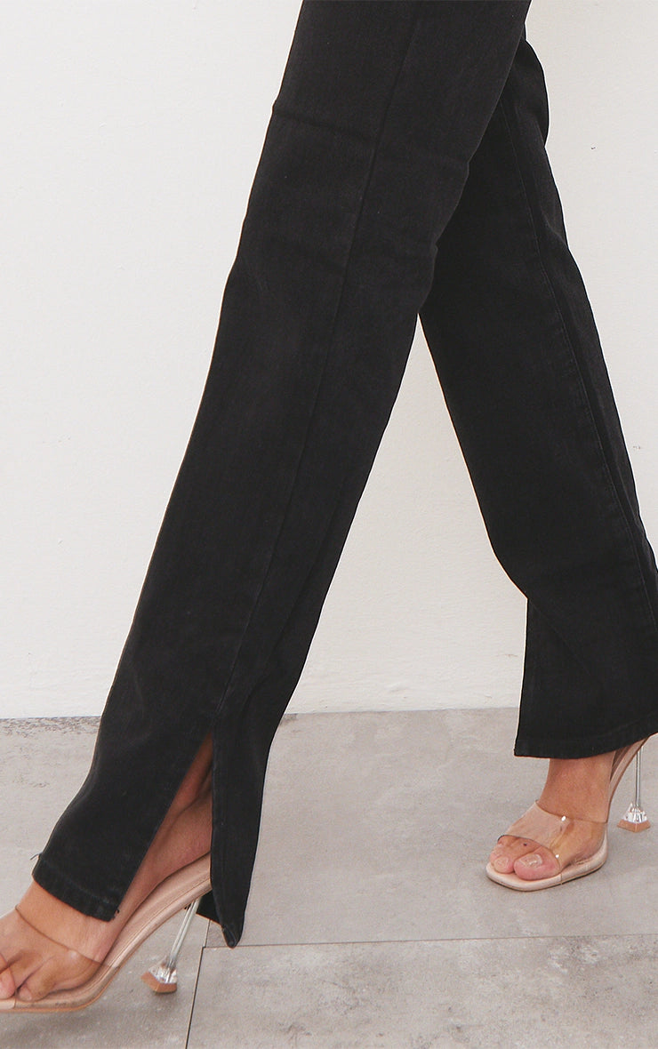 Black Split Hem Jeans