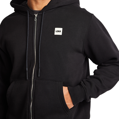 LCKR SET - Embroidered Hooded Zip & Sweatpants - black