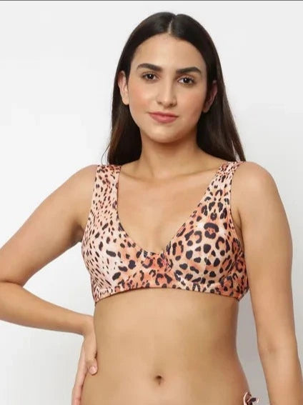 Natural Leopard Underwired Bikini Top