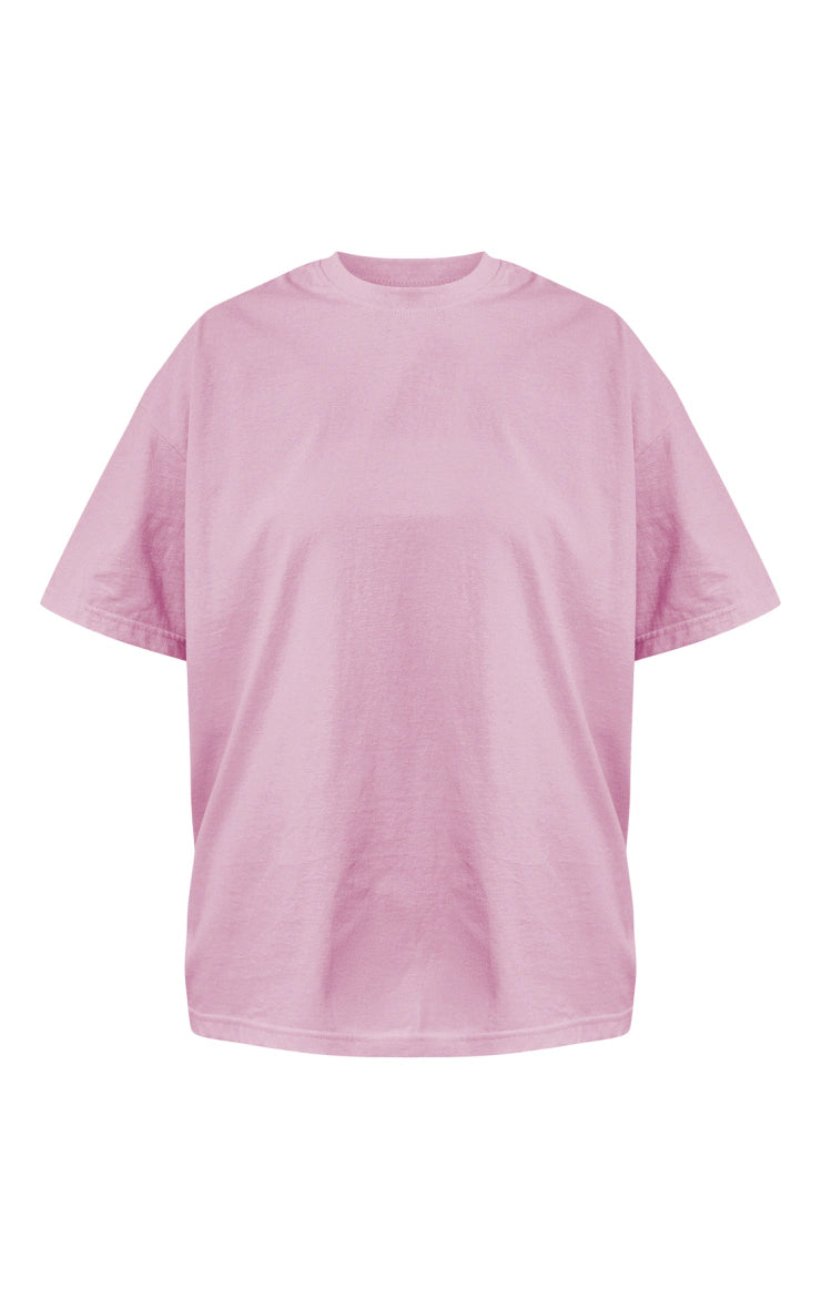 Candy Pink Cotton Oversized Boxy T-Shirt