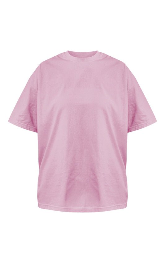 Candy Pink Cotton Oversized Boxy T-Shirt