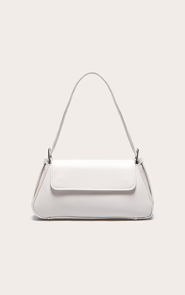White Trapeze Simple Shoulder Bag