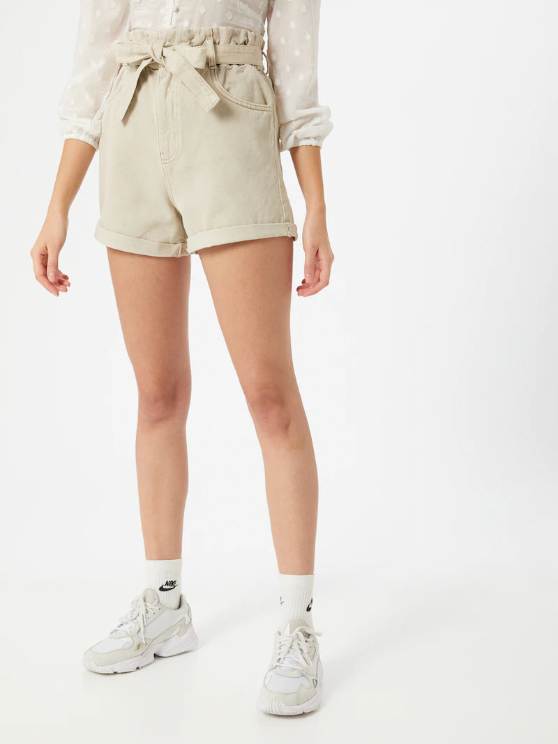 Paperbag Denim Shorts