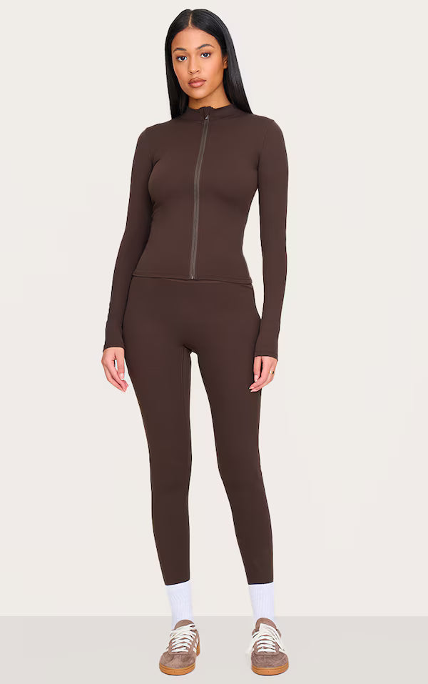 Tall Espresso Basic Sculpt Zip Jacket