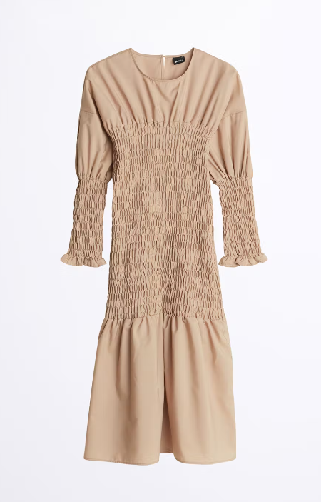 Magdalena Smock Dress Beige