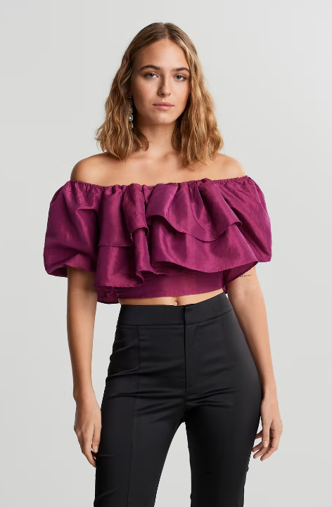 Ida Off Shoulder Top Raspberry