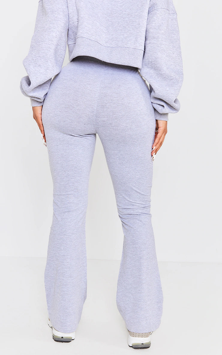 Shape Grey Marl Cotton High Waist Flared Pants