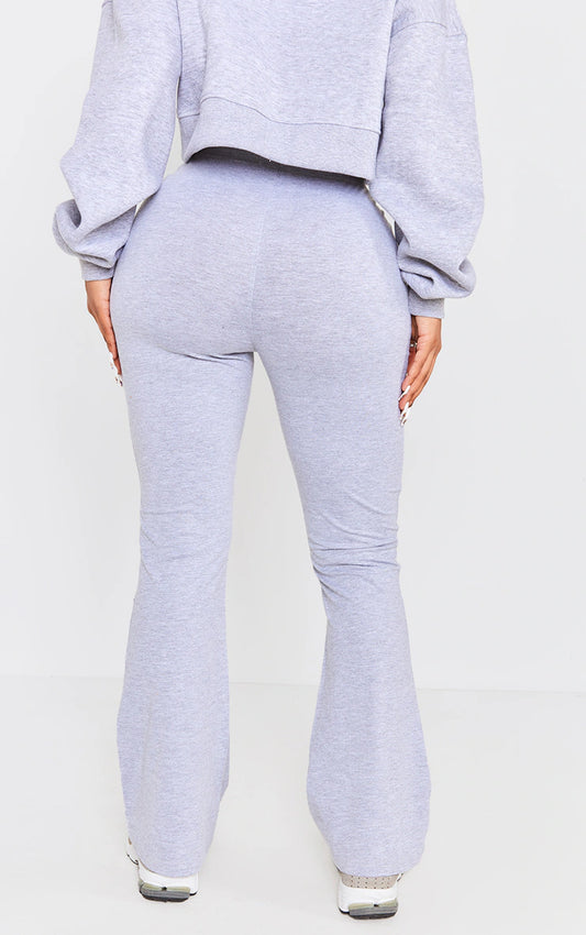 Shape Grey Marl Cotton High Waist Flared Pants