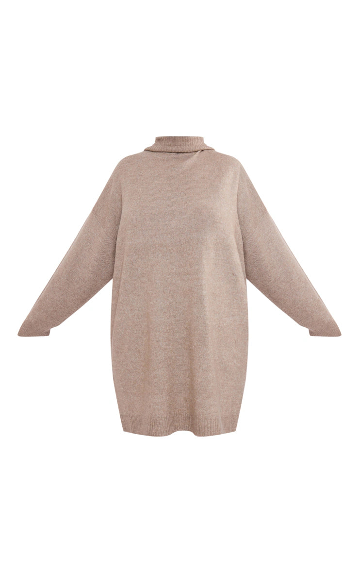 PLUS STONE KNITTED SLOUCHY SWEATER DRESS