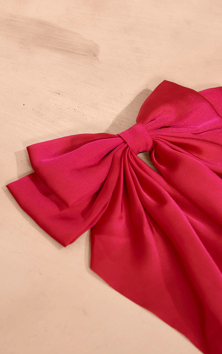 Hot Pink Oversized Bow Clip