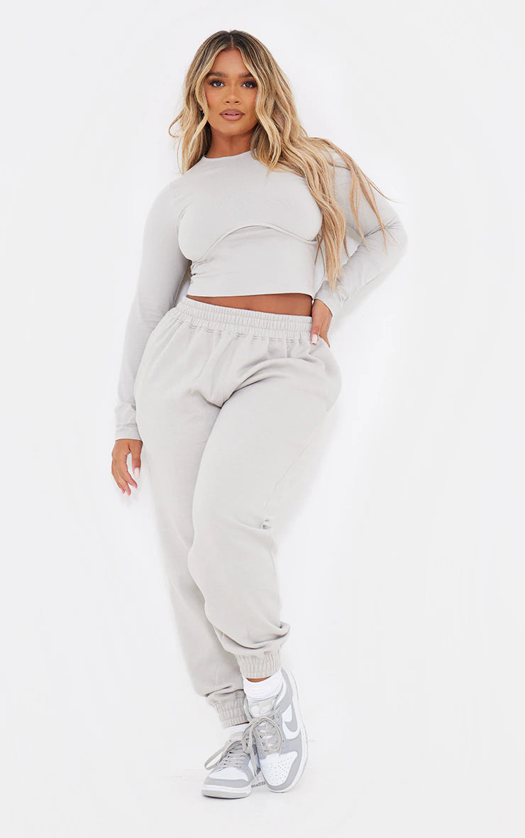 Shape Ash Grey Underbust Long Sleeve Top