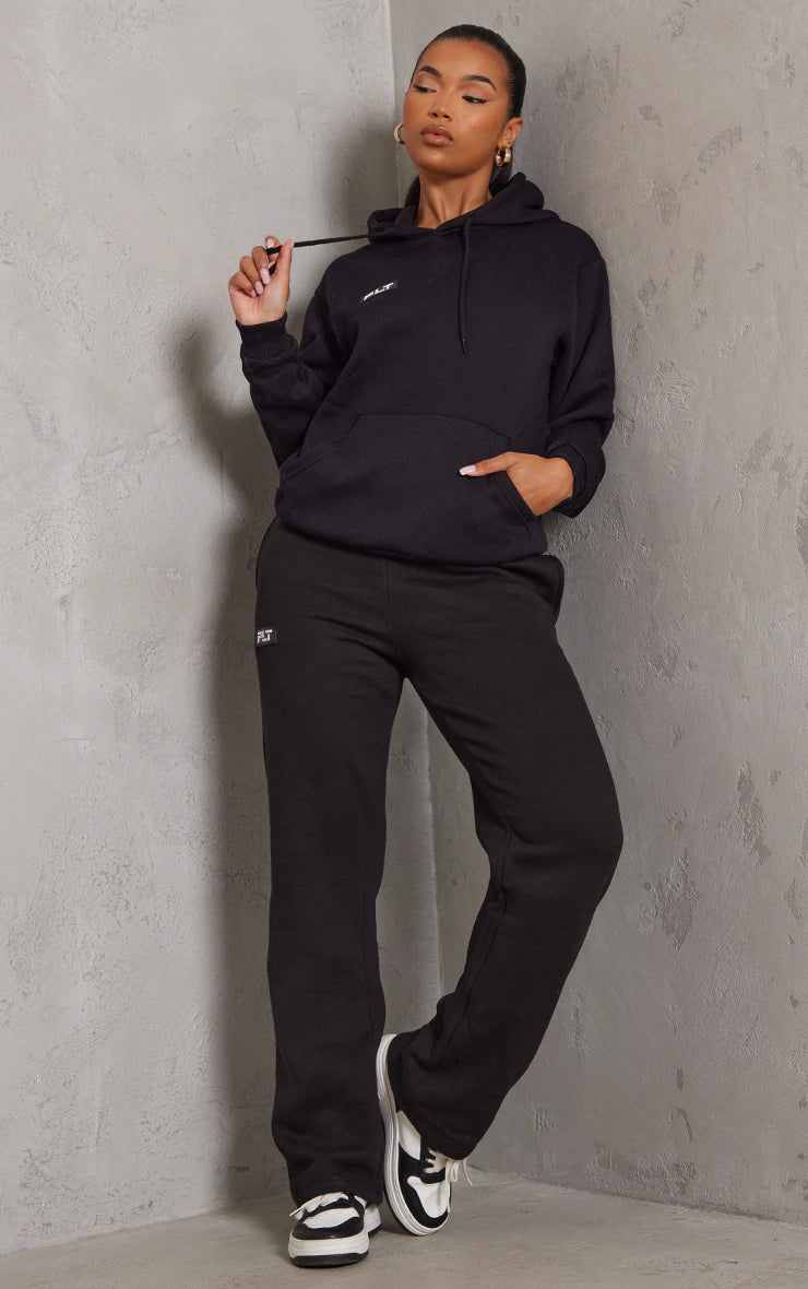 Logo Black Badge Detail Straight Sweatpants