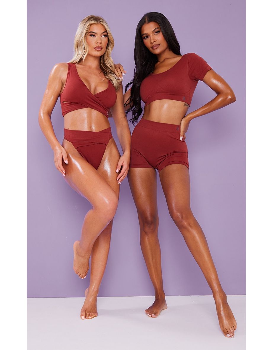 GVC Wine Seamless Cross Detail Bra