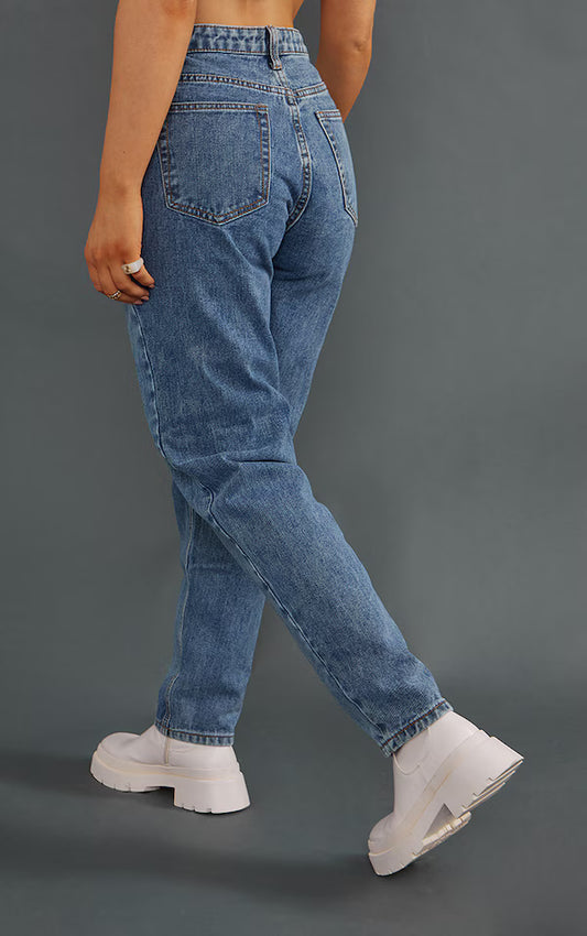 Plt - Vintage Wash Mom Jeans