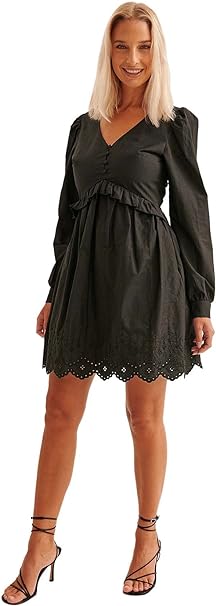 Puff Sleeve Anglaise Dress