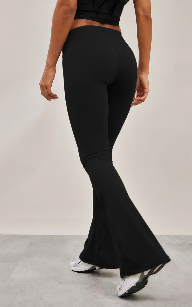 Black Sport Sculpt High Waist Flare Yoga Pants