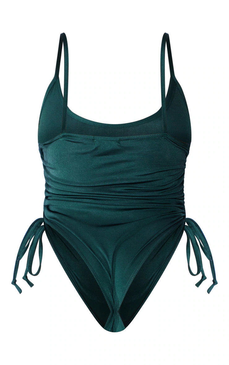 Shape Khaki Ruched Side High Rise Swimsuit