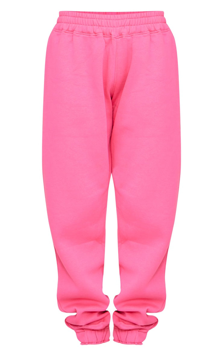 PINK HOTTIE APPLIQUE OVERSIZED CUFFED JOGGERS