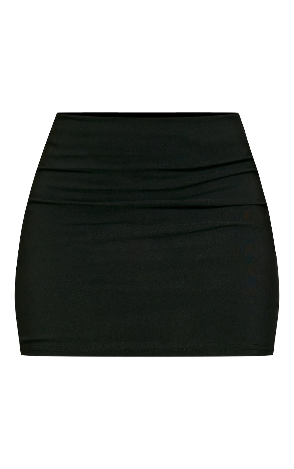 Black Stretch Woven Bow Detail Low Rise Micro Mini Skirt