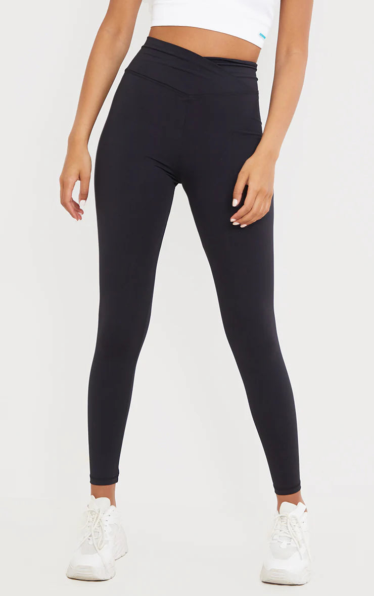 Tall Black Sculpt Luxe High Waisted Gym Ruched Bum Leggings