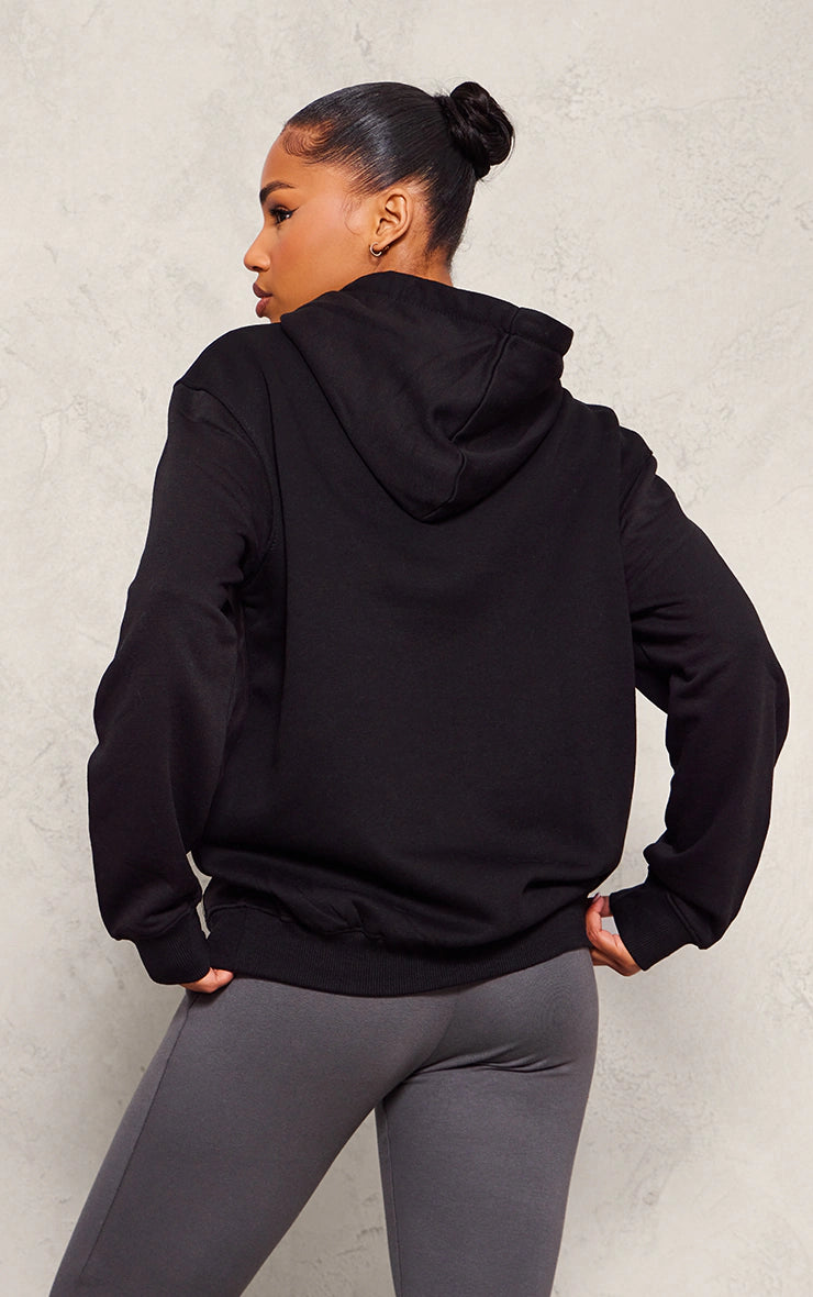 Black Oversized Fitted Hoodie