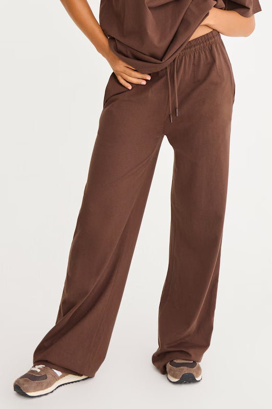 Chocolate Low Rise Wide Leg Pants
