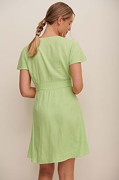 Tie Front Linen Blend Dress