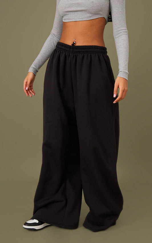 Tall Black Wide Leg Joggers