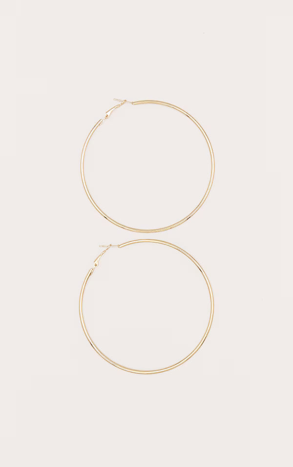 Gold 80mm Large Hoop Earrings