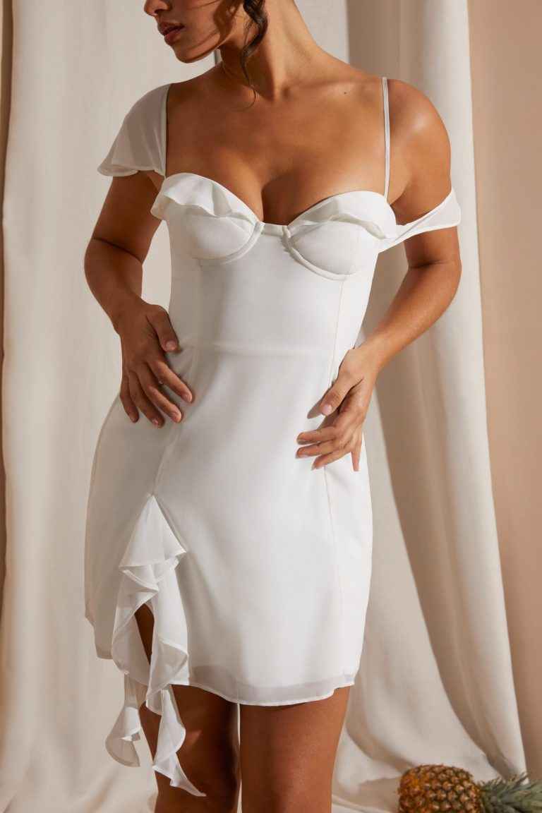 Oh Polly Asymetric Draped Mini Dress
