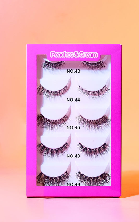 Peaches & Cream Natural Short False Lash 5 Pack