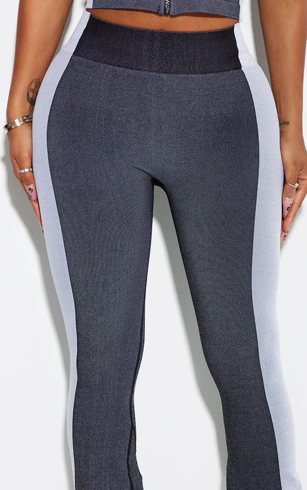 Shape Grey Seamless Contrast High Waist Leggings