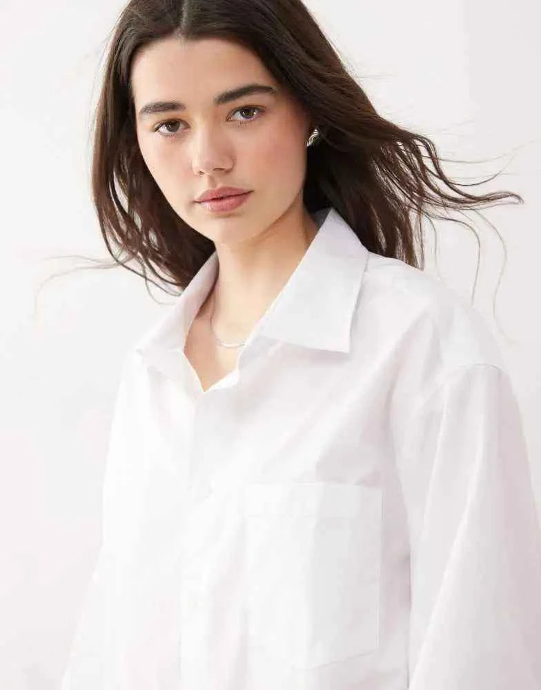 COLLUSION oversized shirt in white