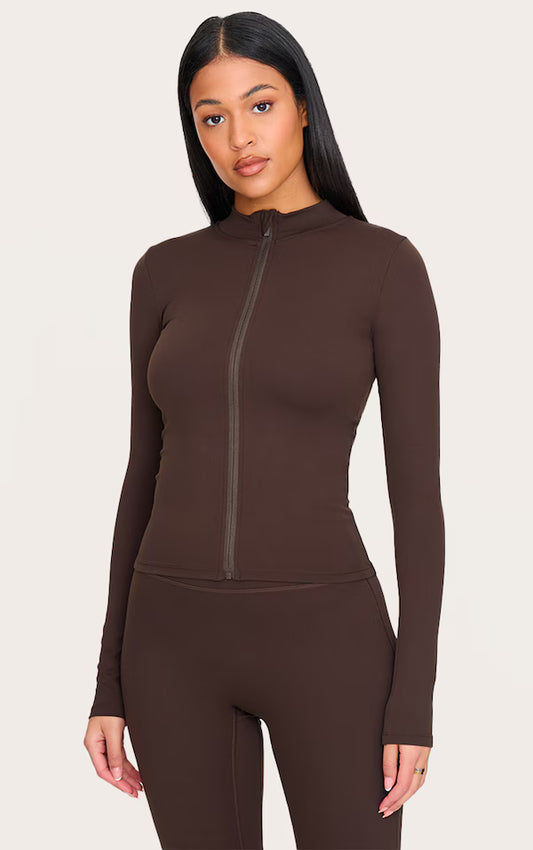 Tall Espresso Basic Sculpt Zip Jacket