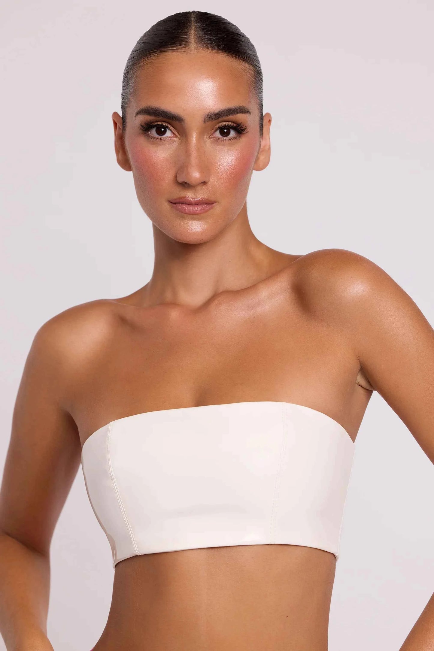 Ohpolly - Vinyl Bandeau Bralette in White
