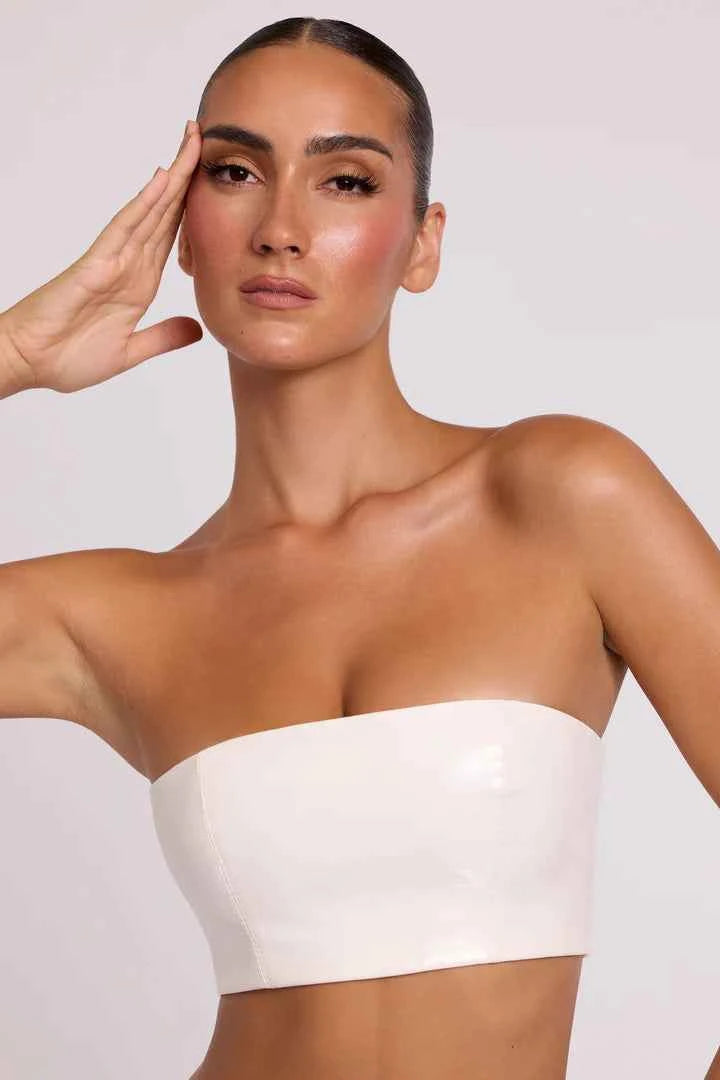 Ohpolly - Vinyl Bandeau Bralette in White