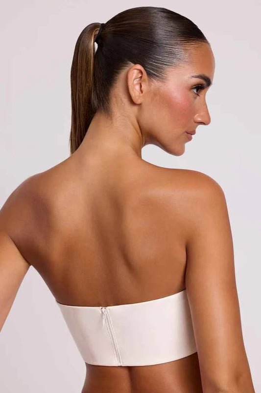 Ohpolly - Vinyl Bandeau Bralette in White