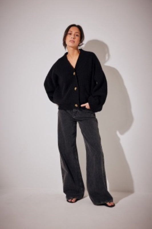 Heavy Rib Knitted Cardigan