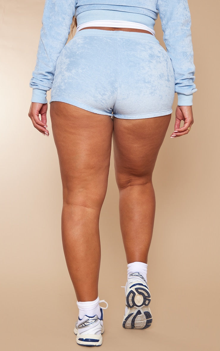 Shape Baby Blue Velour Runner Shorts