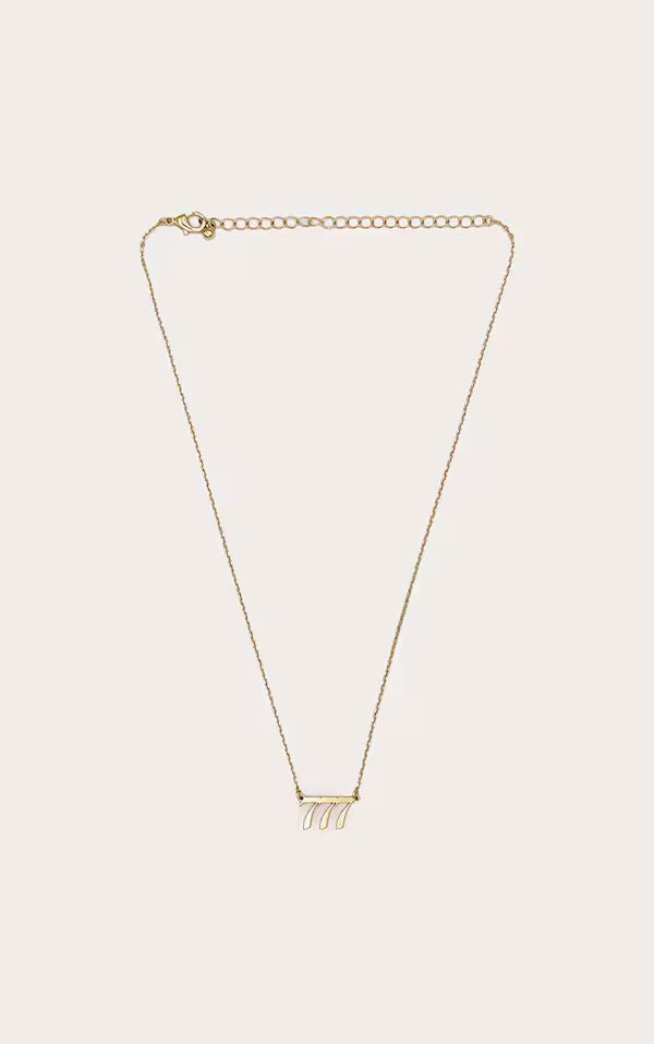 Real Gold Plated 777 Angel Number Necklace