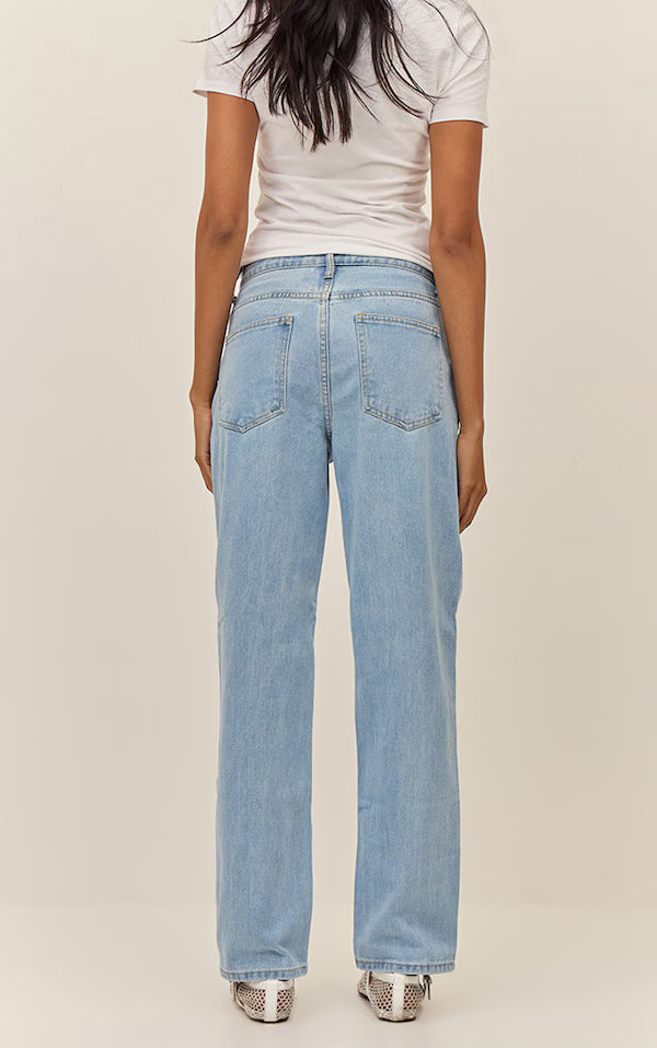 Plt - Light Blue Wash High Waist Straight Leg Jeans