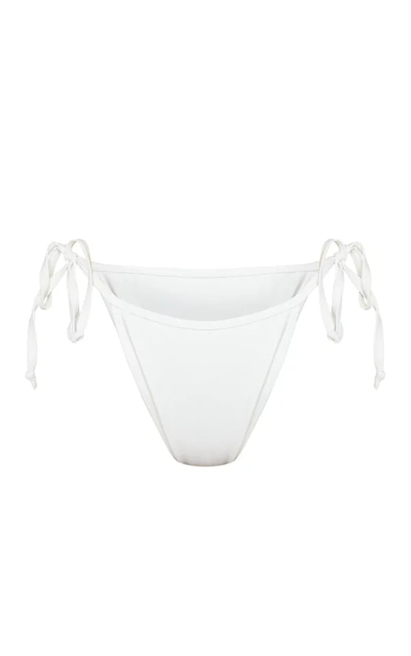 Recycled White Mix & Match String Thong Bikini Bottoms
