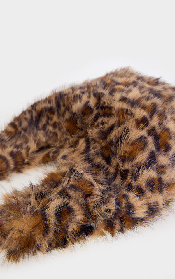 Leopard Faux Fur Tote Handbag