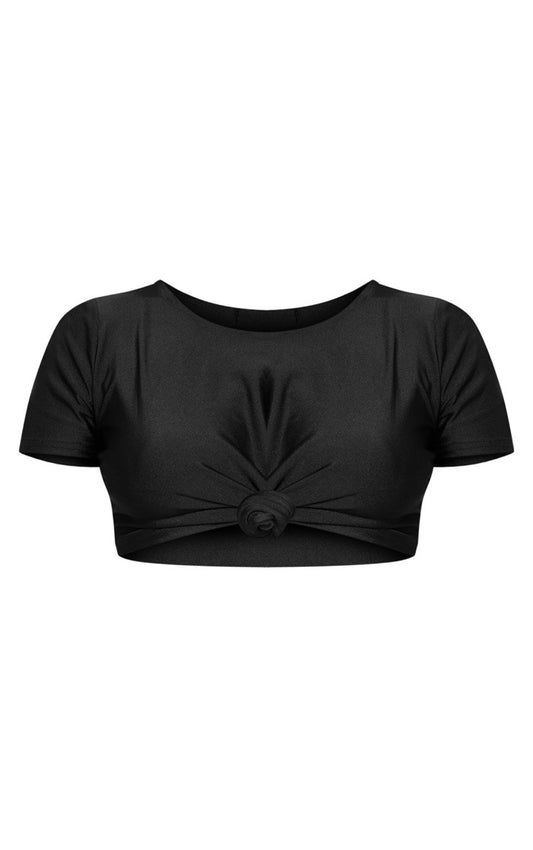 Petite Knot Front T Shirt Bikini Top