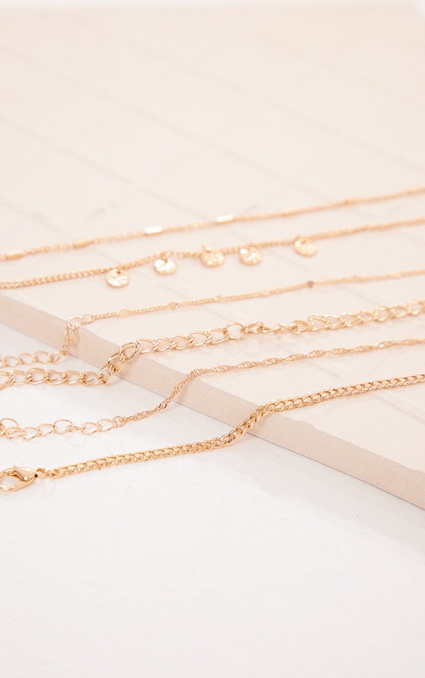 Gold Mixed Chain Charm Detail Bracelet Multipack