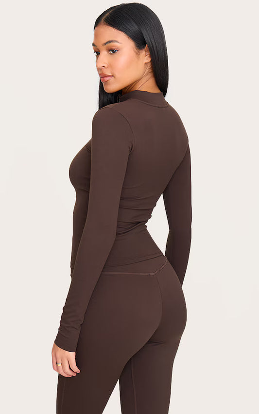 Tall Espresso Basic Sculpt Zip Jacket