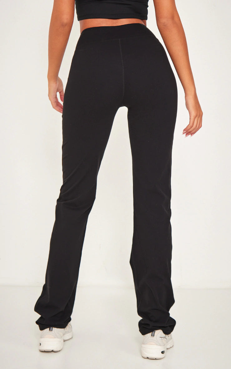 Tall Black Contour Sculpt Flared Trousers