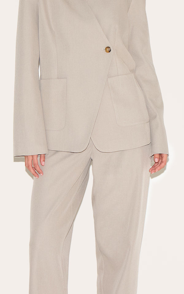 Sand Tailored Woven Mid Rise Trousers